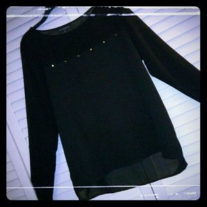 NWÓT - Gorgeous Silky Smooth Black Womens' Top